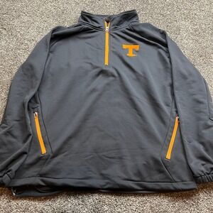 Tennessee Volunteers Jacket Mens XL Quarter Zip Pullover Fleece Orange Logo